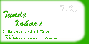 tunde kohari business card